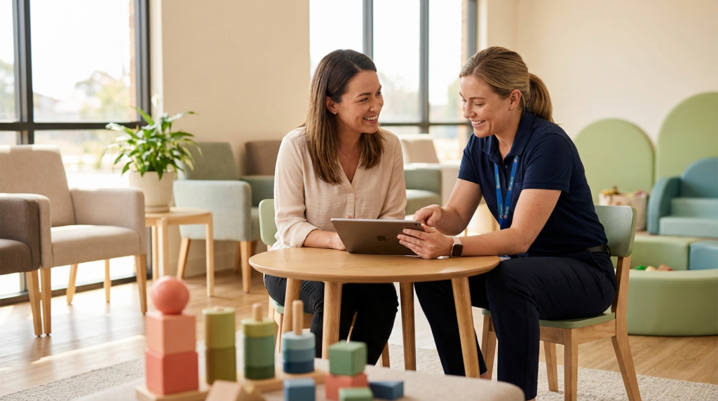 Collaborative planning between a parent and therapist