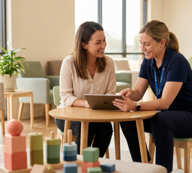 Collaborative planning between a parent and therapist